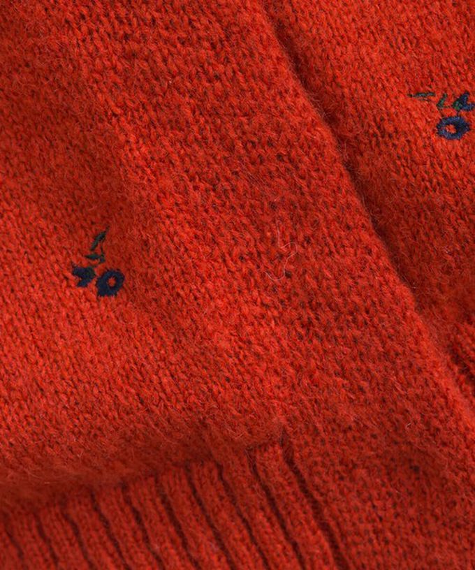 日本 Lupilien - 低調小花刺繡圓領開襟針織外套-灰