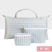 韓國 Coney Island - (買1贈2）加大版防水睡袋收納袋-三角幾何 (大[81.5X42.5X11公分]，贈品[34X27X7.5公分]，贈品[24X18X5.5公分])