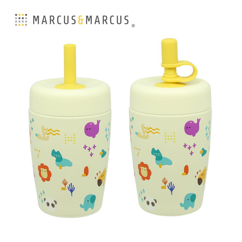 兒童不鏽鋼吸管保冷杯(350 ml)-動物樂園