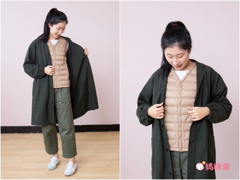 日本 OMNES - 超輕量保暖羽絨背心(媽媽)-杏