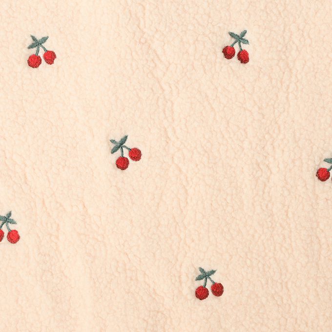 akachan honpo - 洋裝-刷毛 刺繡-淺卡其色