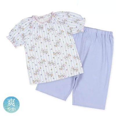 日本西松屋 - 透氣 獨角獸家居服短袖套裝-藍紫