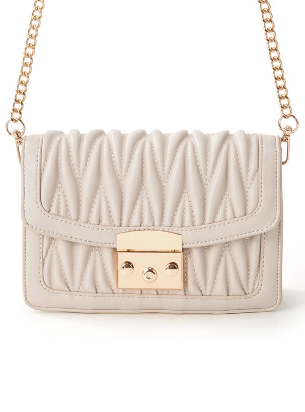 日本 GRL - 立體抓皺金屬小方包/側背包-凱莉綠 (F)