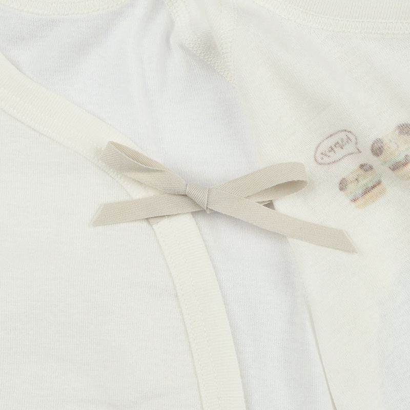 akachan honpo - 長袖新生兒內衣6件組-按釦款 吸水速乾+保濕-咖啡色 (肚衣:50cm;蝴蝶裝:50~60cm)