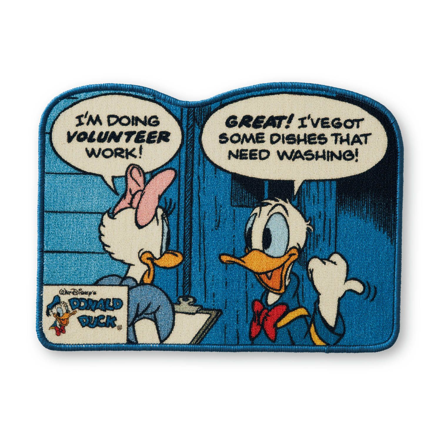 日本千趣會 - 迪士尼 復古造型腳踏墊-米奇米妮兜風-藍 (約44x60cm)