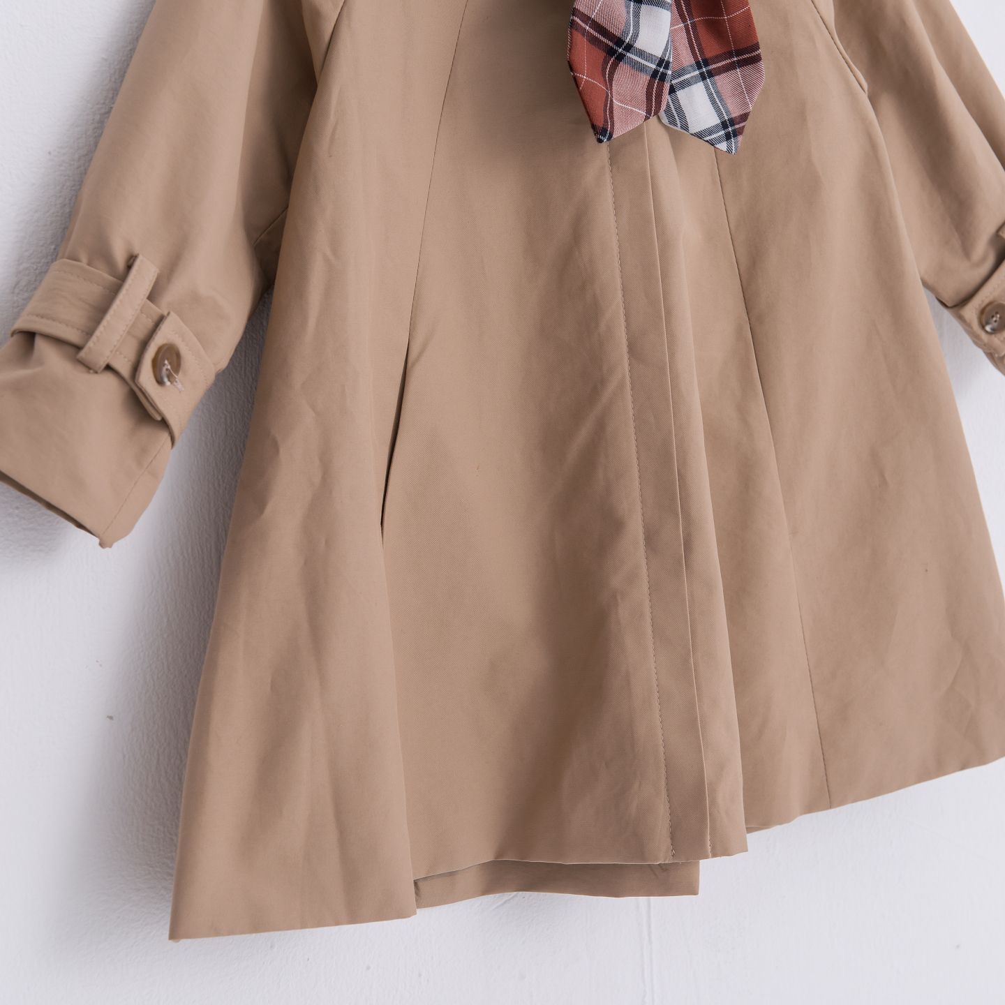 Marguerite - 法式森林大領結防潑水斗篷感風衣-卡其