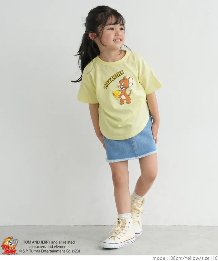 日本 COCA - 聯名款卡通印花短袖上衣-傑利鼠-淺藍