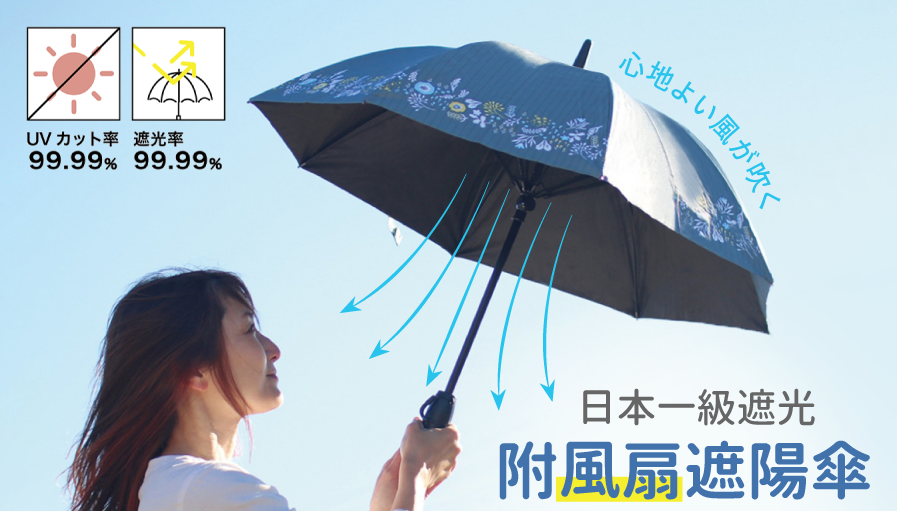 附風扇！日本SPICE一級遮光抗UV遮陽傘
