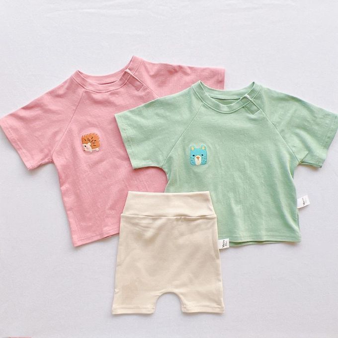 YOUrs - 小方臉寶寶上衣2件組-軟糖粉+濃霧粉