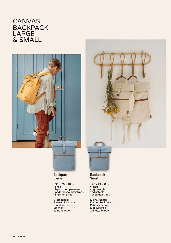 荷蘭 FRESK - 北歐風設計輕量後背包-乾燥玫瑰粉