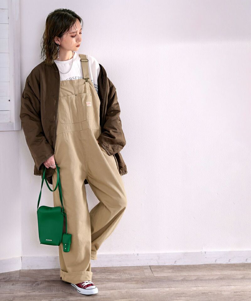 日本 Classical Elf - 美式經典百搭吊帶褲-卡其