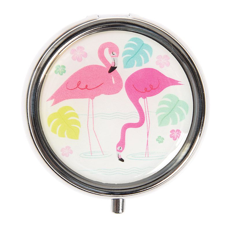 英國 Rex London - 三格藥盒(含鏡子)-火烈鳥