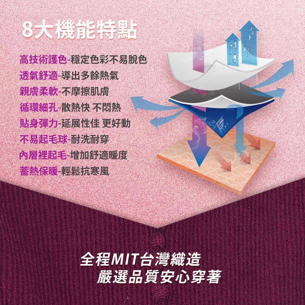 GIAT - 暖力守護內刷毛顯瘦褲襪-連腳款-午夜藍 (FREE)