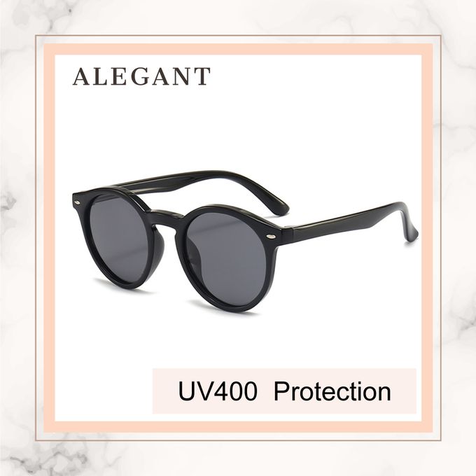 ALEGANT - 奇幻探險小熊黑兒童專用輕量矽膠彈性太陽眼鏡/UV400圓框偏光墨鏡