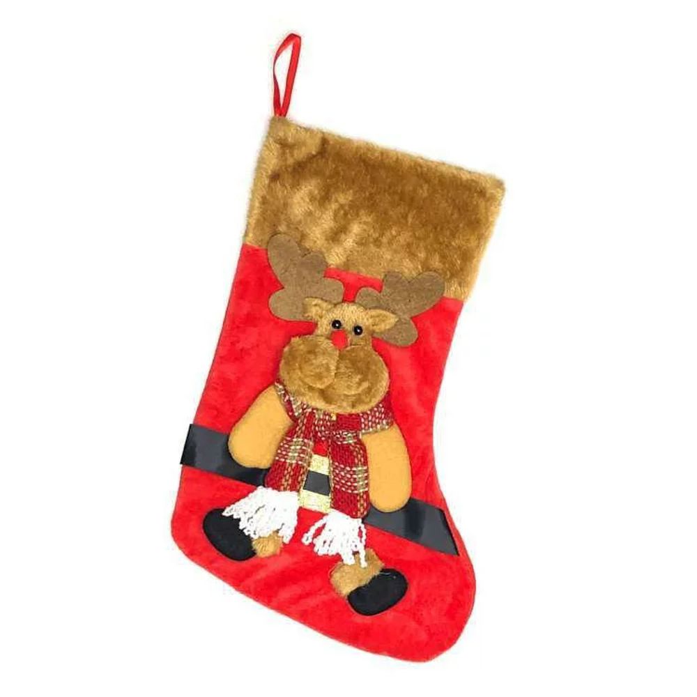 MODACore 摩達客 - 耶誕-棕毛麋鹿紅帽聖誕襪