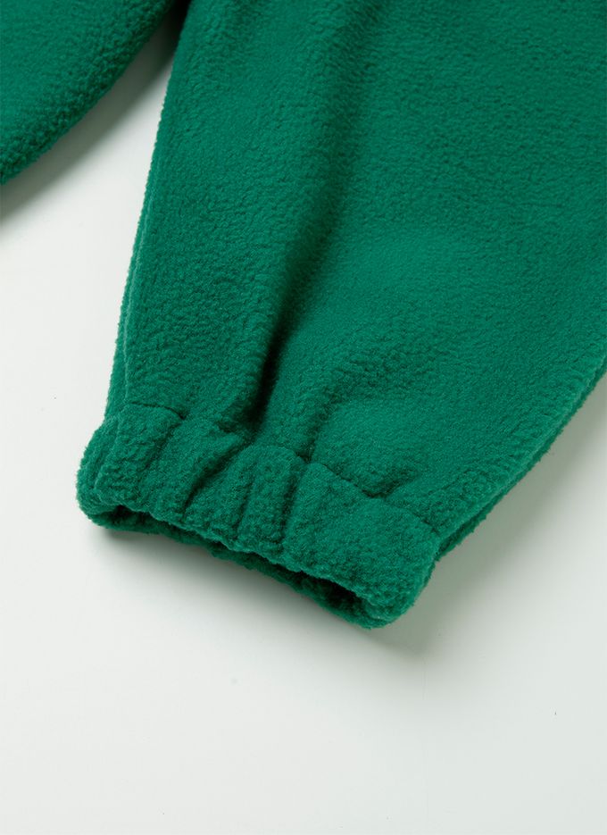 韓國 OZKIZ - 聖誕樹搖粒絨連帽套裝-綠