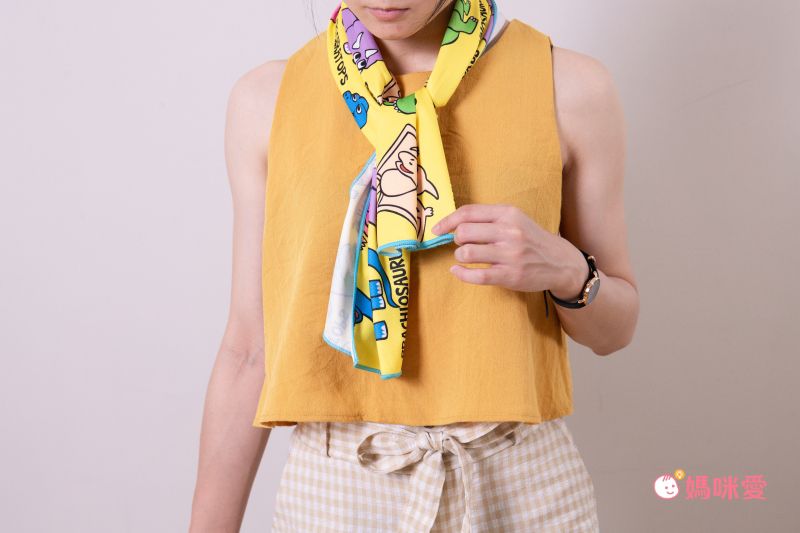 日本 OKUTANI - 童趣插畫水涼感巾-企鵝與刨冰-薄荷 (30x100cm)