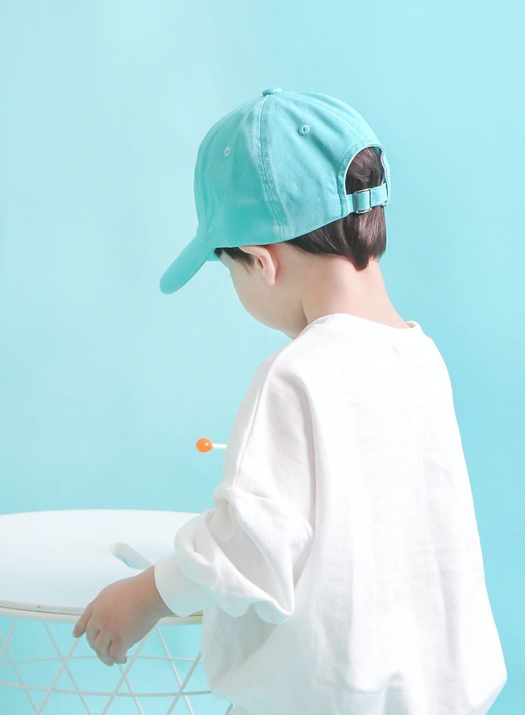韓國 Babyblee - 字母徽章純色棒球帽-杏 (頭圍：51-55cm)