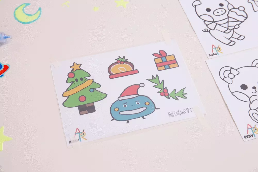 nunukids - 玩色系列- MIT無毒創意玻璃彩繪貼 - 6+2入門組-盒裝