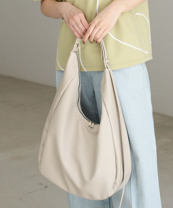 日本 Bab - 俐落雙拉鍊彎月形質感肩背包-咖啡