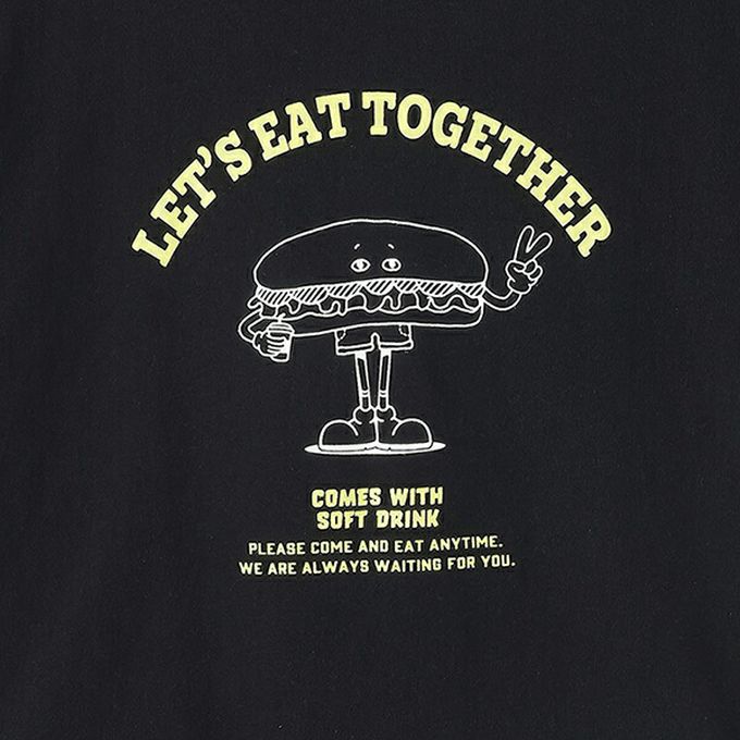 日本 petit main - 100%棉 幽默印花短袖上衣-三明治-紫