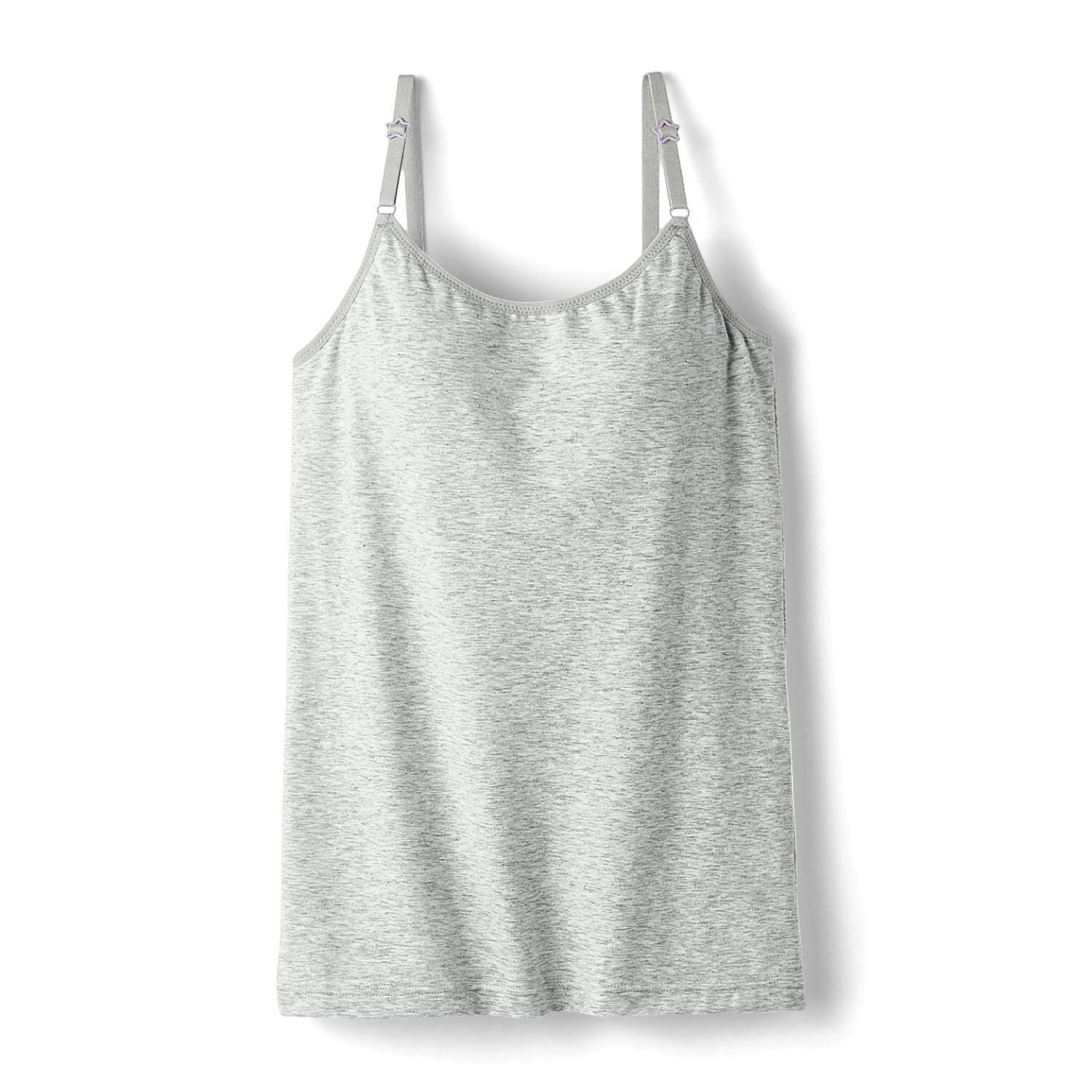 日本 Hummingchouchou - 排汗速乾 附Bra少女成長型內衣/內搭背心-肩帶可調-灰