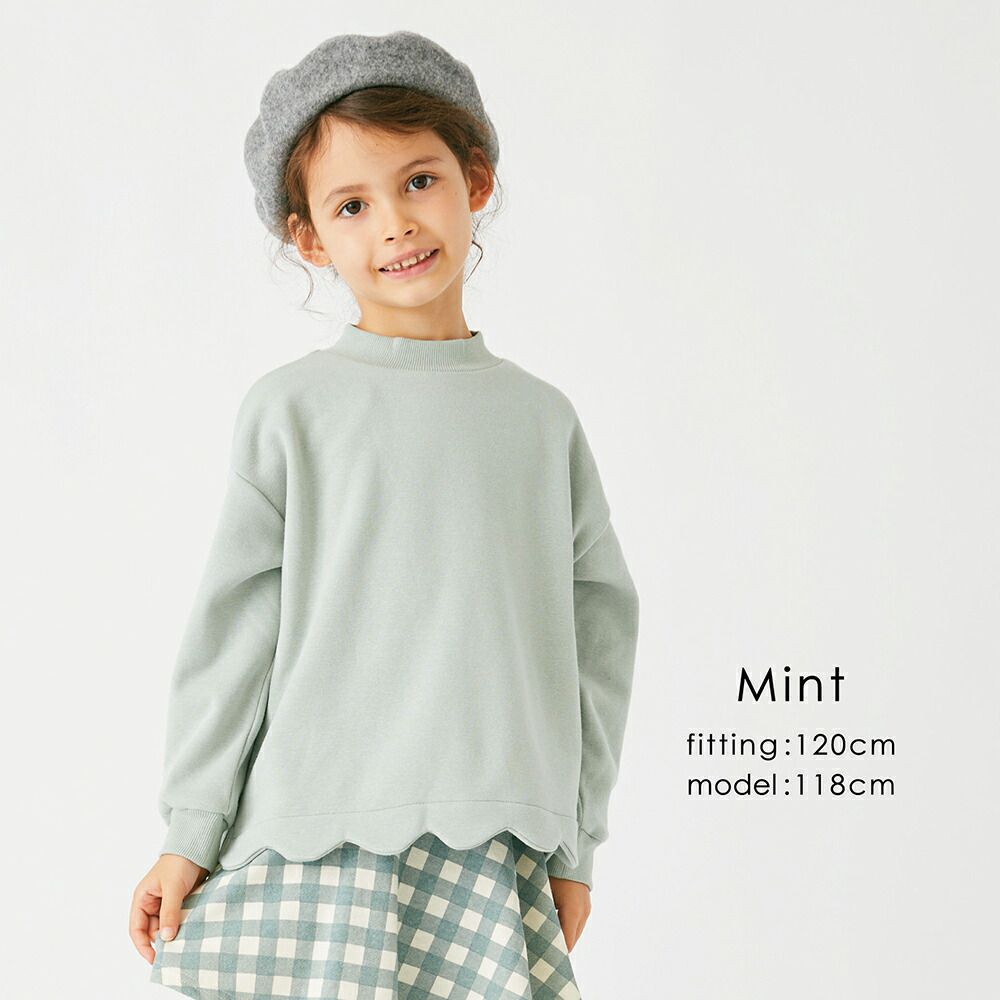 日本 evercloset - 小立領裏起毛貝殼下擺長袖上衣-淺灰棕