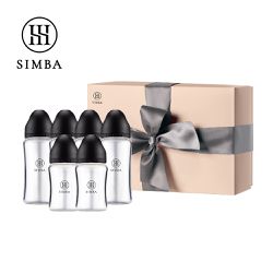 Simba 小獅王辛巴 - 蘊蜜質金玻璃寬口奶瓶禮盒-蒔黑