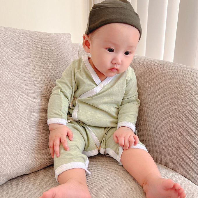 YOUrs - 竹節棉清新甜蝴蝶衣2件組-甜芋粉+蜜桃粉