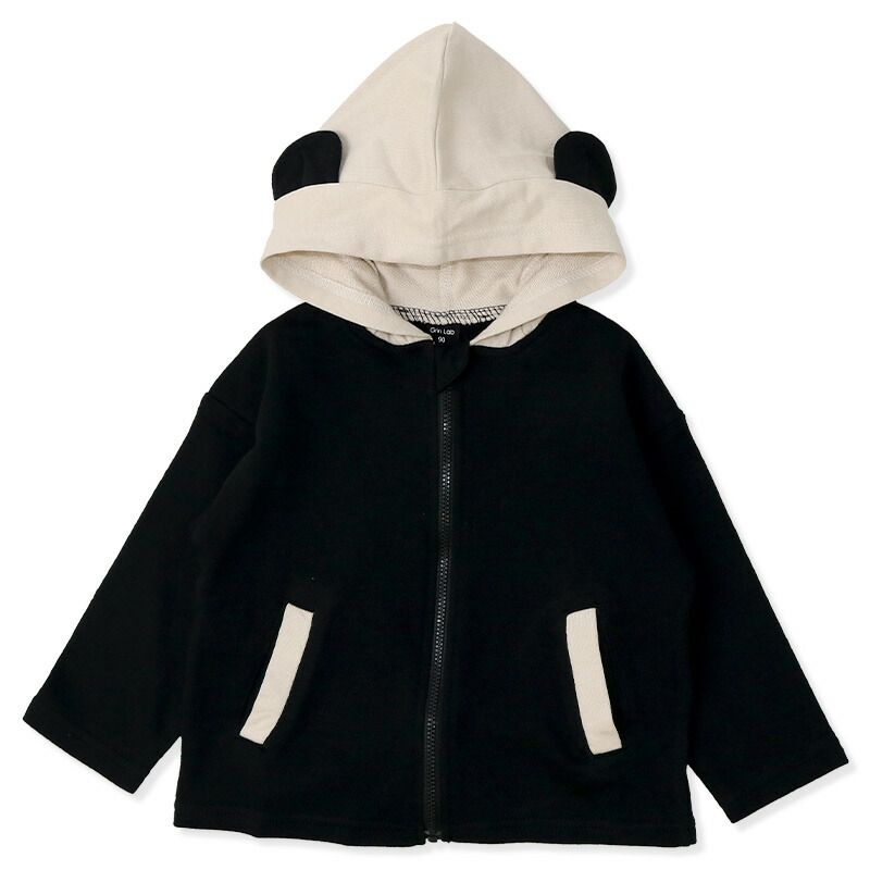 日本 ZOOLAND - 純棉動物耳朵薄外套-狐狸-橘