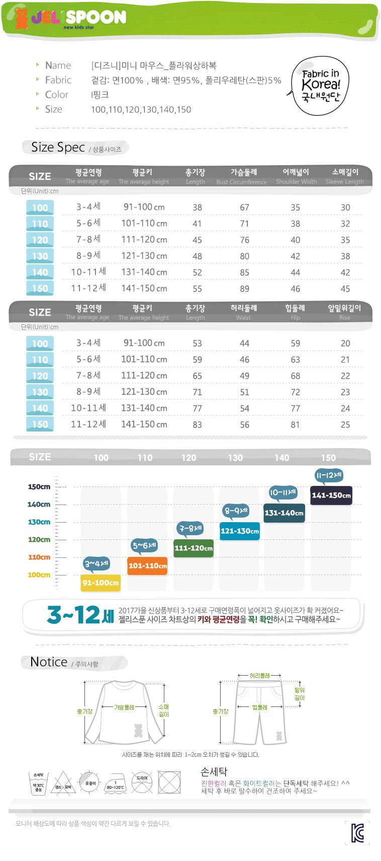 韓國 Jelispoon - (聯名款)卡通女孩印點綴袖套裝-粉