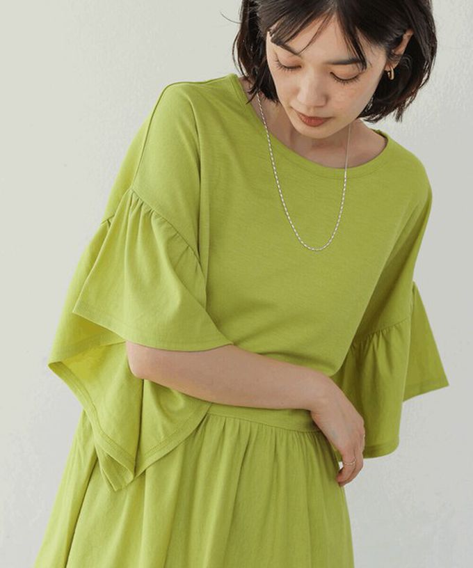 日本 Bab - 透氣嫘縈飄逸大寬袖上衣-杏棕