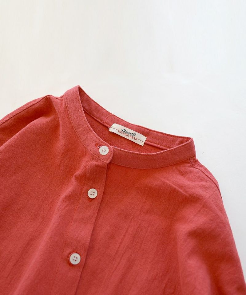 日本 zootie - 歪斜設計排扣長袖襯衫-深藍