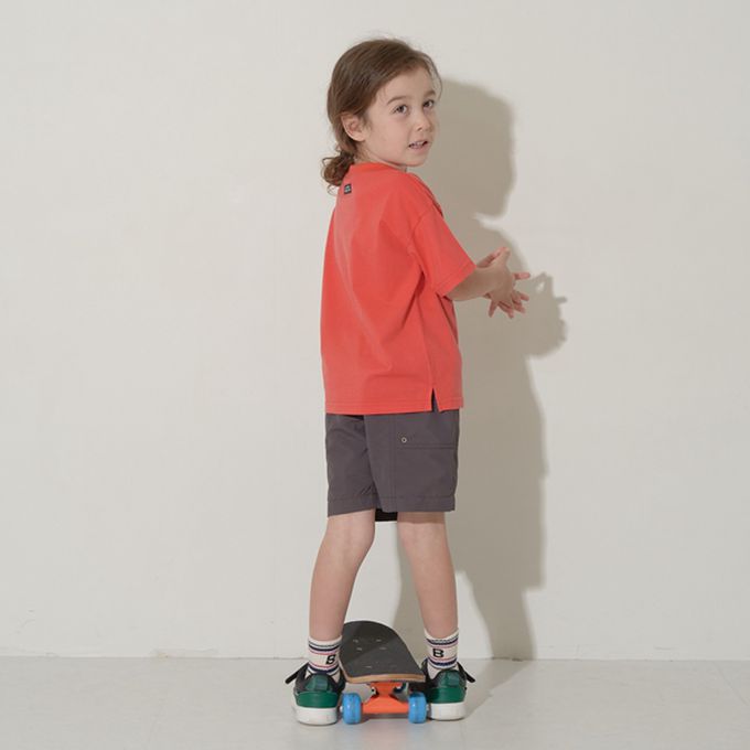 日本 b-ROOM - [低價]純棉柔軟素色T恤-炭灰