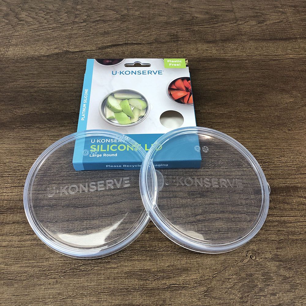 圓形防漏鉑金級矽膠保鮮盒蓋 475ml-透明兩入組