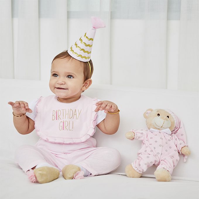 美國 Luvable Friends - 甜蜜寶貝嬰幼兒包屁衣與長褲最佳送禮 4入彌月禮盒組-派對公主