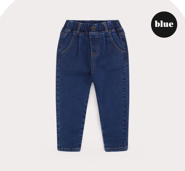 韓國 HEJMINI - (裏毛)小白狗徽章牛仔褲