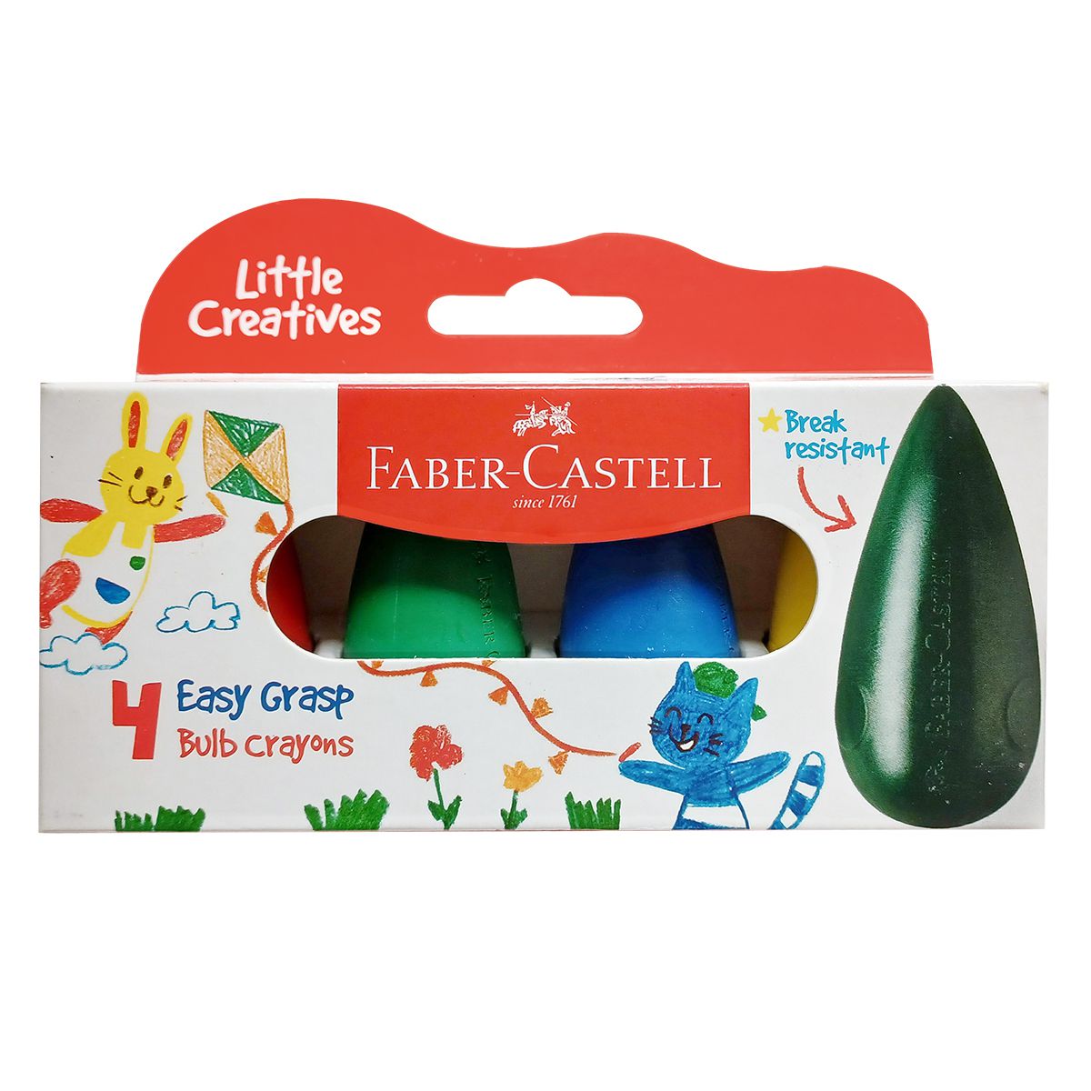 輝柏 FABER-CASTELL - 學齡水滴可擦拭蠟筆4色