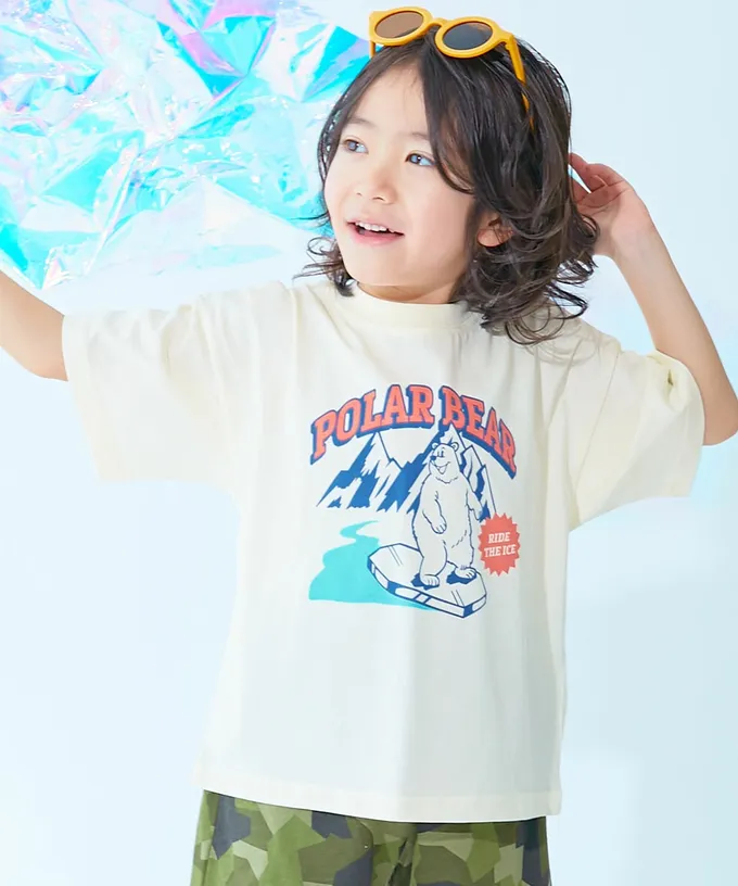 日本 devirock - 涼感速乾網眼 廓形短袖T恤-ICE CREAM-冰河藍