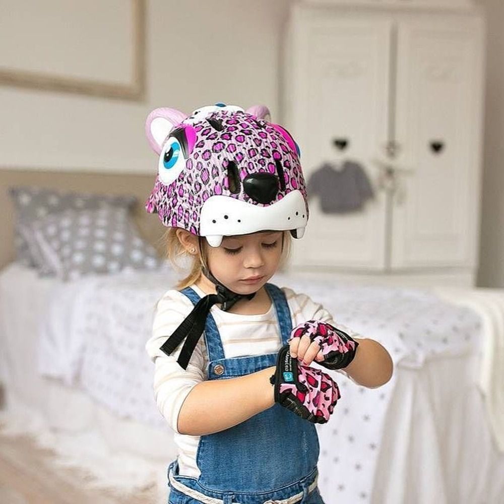 Crazy Safety - 丹麥 3D 恐龍造型 兒童騎乘專用安全帽-粉花豹