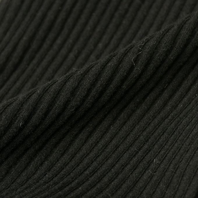 akachan honpo - 10分裙褲-刷毛 刺繡-黑色