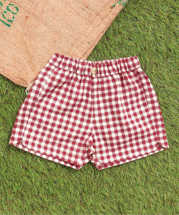 日本 apres les cours - 滿版印花夏天短褲(4分丈)-小花-水藍