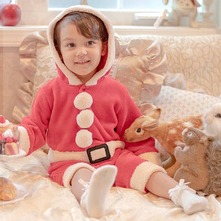 日本 Catherine Cottage - 可愛絨毛連帽聖誕造型服-馴鹿洋裝