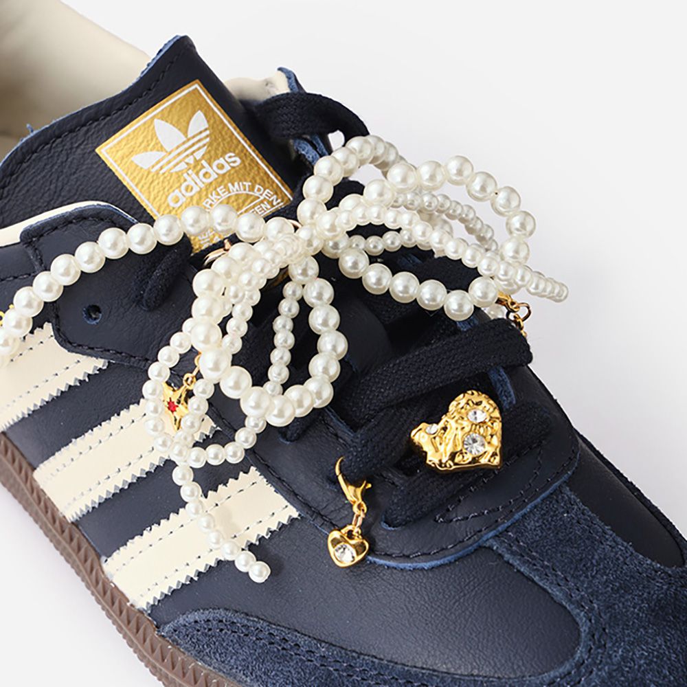 【neverhaveiever】珍珠星辰鞋金色扣飾-星星月亮閃紅寶石-11*18*1公分