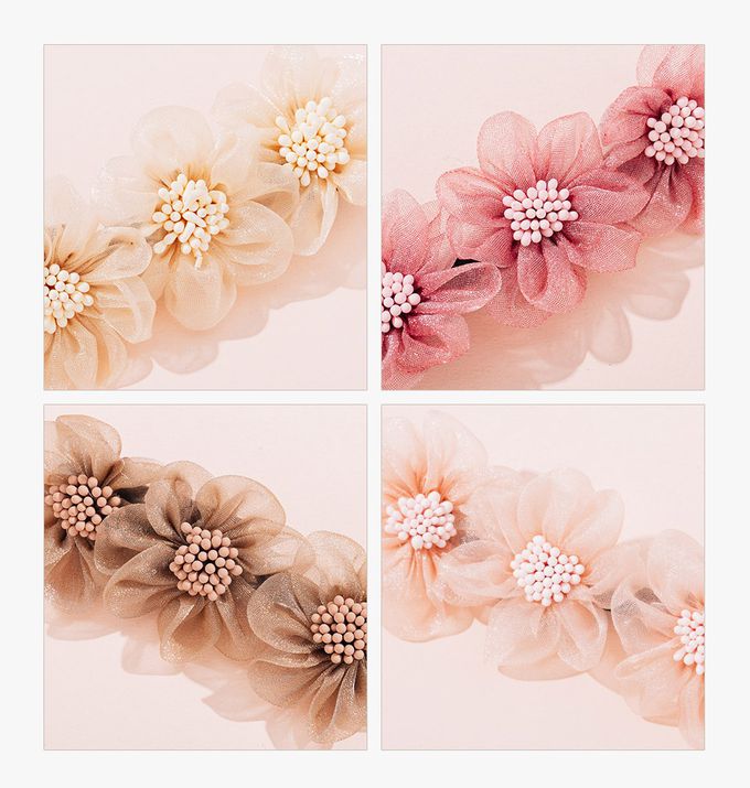 韓國 Soo&Soo - 手工浪漫花飾盤頭髮飾-棕 (約4.5*11*31cm)