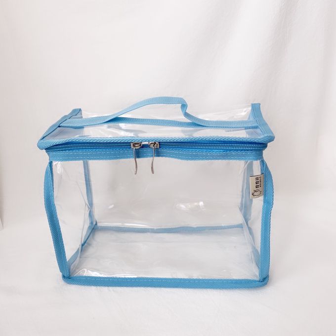 妞妞絲 - 透明收納袋-莫蘭迪藍 (S)