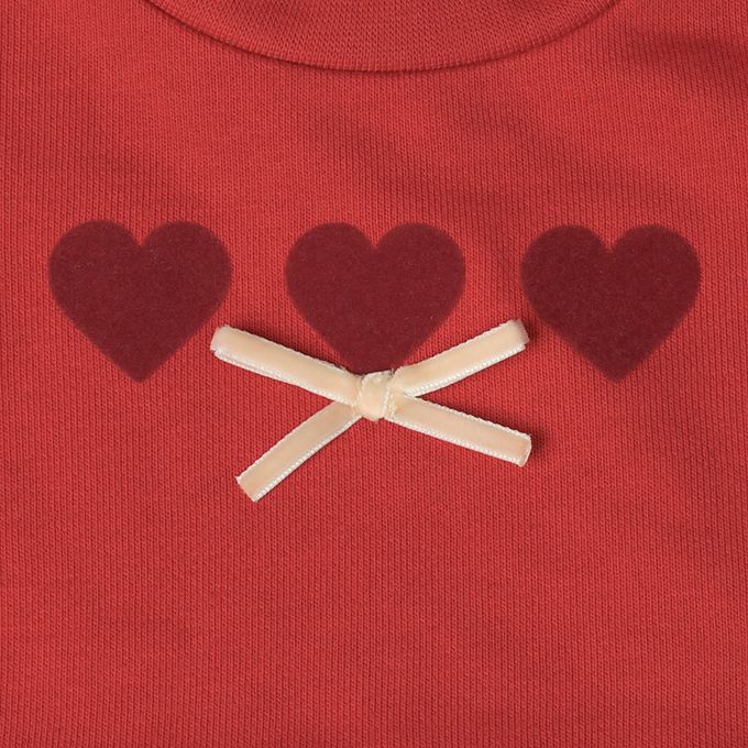 akachan honpo - 長袖拼接洋裝-紅色