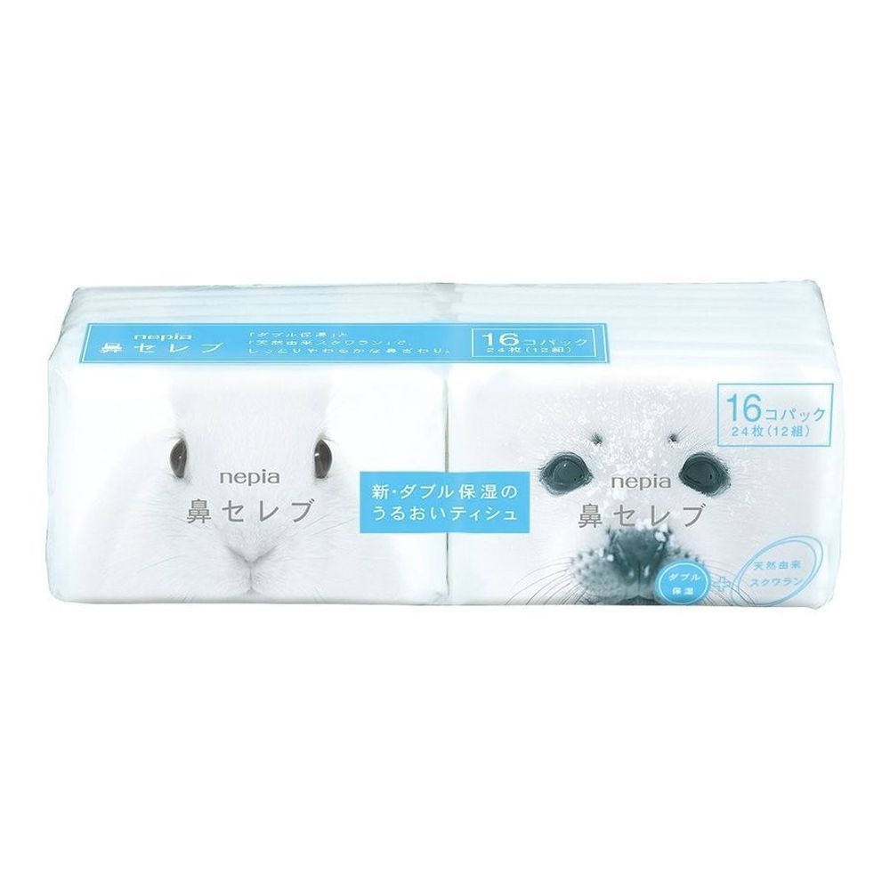 王子 Nepia - 鼻貴族超柔軟敏感保濕面紙-12抽(24張) x 16包