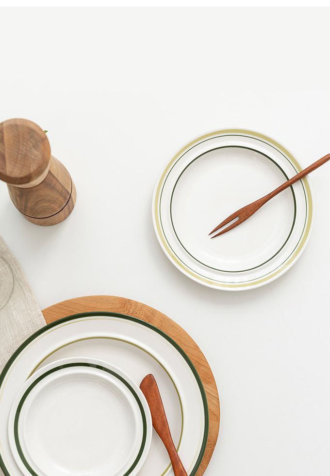 韓國 SSUEIM - RETRO系列極簡ins陶瓷淺盤2件組17cm (深藍)