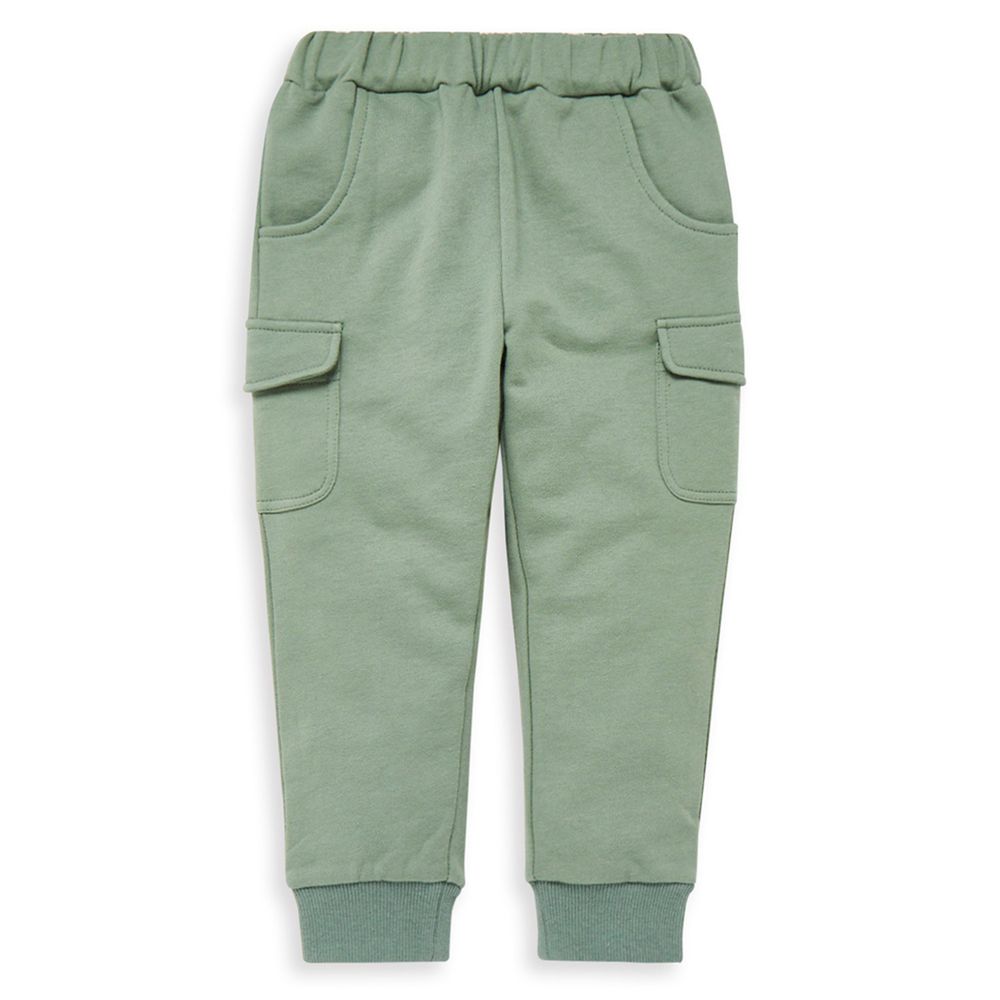 麗嬰房 Little moni - 口袋裝飾長褲-深綠